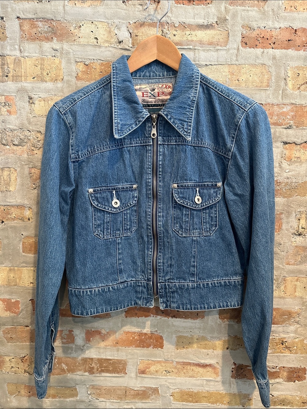 Vintage 90’s Express Denim Zip-Front Jacket